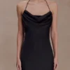 Lydia Cowl Neck Satin Maxi Dress – Black Lydia Cowl Neck Satin Maxi Dress – Black