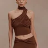Lydia Slinky Asymmetrical Halter Top – Chocolate Lydia Slinky Asymmetrical Halter Top – Chocolate