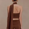 Lydia Slinky Asymmetrical Halter Top – Chocolate Lydia Slinky Asymmetrical Halter Top – Chocolate