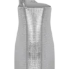Lyle One Shoulder Glow Mesh Mini Dress – Silver Lyle One Shoulder Glow Mesh Mini Dress – Silver