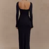 Lyndon Long Sleeve Slinky Maxi Dress – Black Lyndon Long Sleeve Slinky Maxi Dress – Black