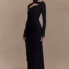 Lyndon Long Sleeve Slinky Maxi Dress – Black Lyndon Long Sleeve Slinky Maxi Dress – Black