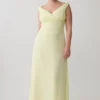 Mabel Off Shoulder Chiffon Maxi Dress – Lemon