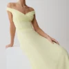 Mabel Off Shoulder Chiffon Maxi Dress – Lemon