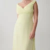 Mabel Off Shoulder Chiffon Maxi Dress – Lemon