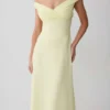 Mabel Off Shoulder Chiffon Maxi Dress – Lemon