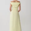 Mabel Off Shoulder Chiffon Maxi Dress – Lemon