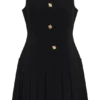 Mackenzie Sleeveless Pleated Mini Dress – Black Mackenzie Sleeveless Pleated Mini Dress – Black