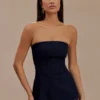 Madelyn Strapless Longline Denim Top – Indigo Blue