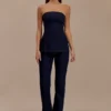 Madelyn Strapless Longline Denim Top – Indigo Blue