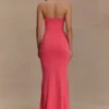 Madison Strapless Slinky Maxi Dress – Coral Madison Strapless Slinky Maxi Dress – Coral