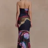 Madison Strapless Slinky Maxi Dress – Multi Fluid Reverie Print Madison Strapless Slinky Maxi Dress – Multi Fluid Reverie Print