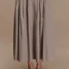 Mae A-Line Midi Skirt – Pebble Brown Mae A-Line Midi Skirt – Pebble Brown