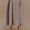 Mae A-Line Midi Skirt – Pebble Brown Mae A-Line Midi Skirt – Pebble Brown