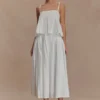 Mae A-Line Midi Skirt – White