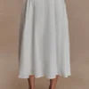 Mae A-Line Midi Skirt – White