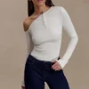 Maelle Off Shoulder Long Sleeve Top – Ivory Maelle Off Shoulder Long Sleeve Top – Ivory