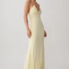 Maely Gathered Slinky Maxi Dress – Lemon Maely Gathered Slinky Maxi Dress – Lemon
