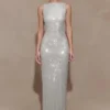 Magnolia Sleeveless Diamante Maxi Dress – Silver Magnolia Sleeveless Diamante Maxi Dress – Silver