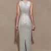 Magnolia Sleeveless Diamante Maxi Dress – Silver Magnolia Sleeveless Diamante Maxi Dress – Silver