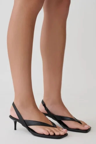 Mai Sling Back Thong Heel – Black