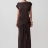 Maiara Shortsleeve Slinky Tie Maxi Dress – Chocolate Maiara Shortsleeve Slinky Tie Maxi Dress – Chocolate