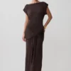 Maiara Shortsleeve Slinky Tie Maxi Dress – Chocolate Maiara Shortsleeve Slinky Tie Maxi Dress – Chocolate