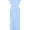 Maiara Shortsleeve Slinky Tie Maxi Dress – Sea Blue Maiara Shortsleeve Slinky Tie Maxi Dress – Sea Blue