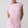 Maiara Shortsleeve Slinky Tie Mini Dress – Pink Maiara Shortsleeve Slinky Tie Mini Dress – Pink