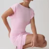 Maiara Shortsleeve Slinky Tie Mini Dress – Pink Maiara Shortsleeve Slinky Tie Mini Dress – Pink