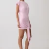 Maiara Shortsleeve Slinky Tie Mini Dress – Pink Maiara Shortsleeve Slinky Tie Mini Dress – Pink