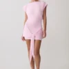 Maiara Shortsleeve Slinky Tie Mini Dress – Pink Maiara Shortsleeve Slinky Tie Mini Dress – Pink
