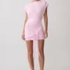 Maiara Shortsleeve Slinky Tie Mini Dress – Pink Maiara Shortsleeve Slinky Tie Mini Dress – Pink