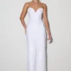 Maisie Strapless Sequin Midi Dress – White Maisie Strapless Sequin Midi Dress – White