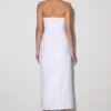 Maisie Strapless Sequin Midi Dress – White Maisie Strapless Sequin Midi Dress – White