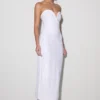 Maisie Strapless Sequin Midi Dress – White Maisie Strapless Sequin Midi Dress – White