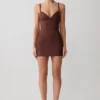 Maison Bandage Knit Mini Dress – Chocolate Maison Bandage Knit Mini Dress – Chocolate