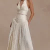 Makena Gathered Midi Skirt – Opal White Makena Gathered Midi Skirt – Opal White