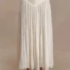 Makena Gathered Midi Skirt – Opal White Makena Gathered Midi Skirt – Opal White