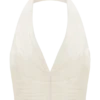 Makena Gathered V Neck Top – Opal White Makena Gathered V Neck Top – Opal White