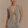 Malani Knit Top With Hardware – Sage