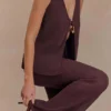 Malani Wide Leg Knit Pants – Chocolate