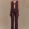 Malani Wide Leg Knit Pants – Chocolate