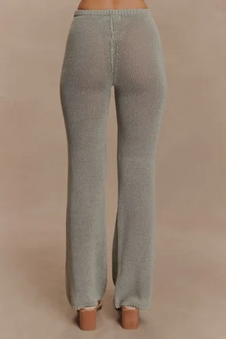 Malani Wide Leg Knit Pants – Sage