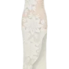 Mandie Hand Crochet Asymmetrical Maxi Dress – White Mandie Hand Crochet Asymmetrical Maxi Dress – White