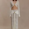 Mania Crochet Maxi Skirt With Hardware – Ivory Mania Crochet Maxi Skirt With Hardware – Ivory