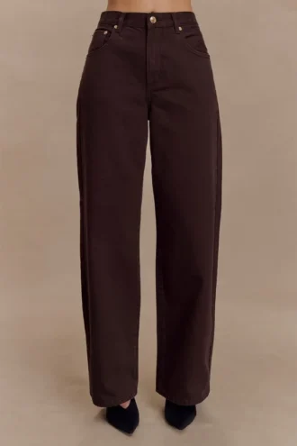 Mannon Mid Rise Denim Jeans – Chocolate Mannon Mid Rise Denim Jeans – Chocolate