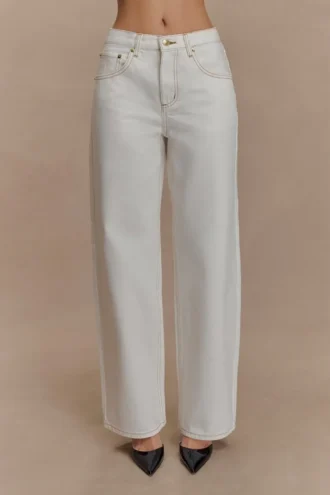 Mannon Mid Rise Denim Jeans – White Mannon Mid Rise Denim Jeans – White