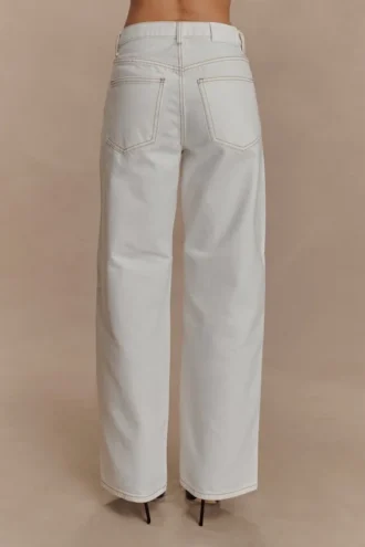 Mannon Mid Rise Denim Jeans – White Mannon Mid Rise Denim Jeans – White
