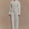Kirra Cinched Denim Jacket – White